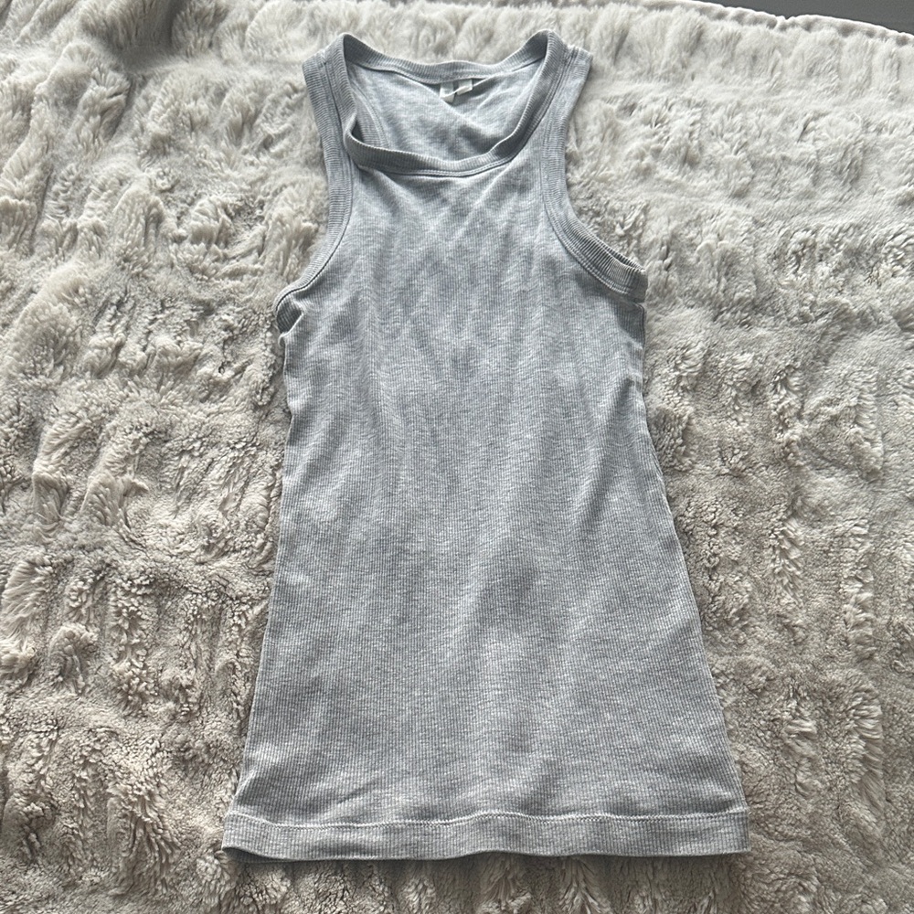 Arket Gray Ribbed Tank Top XS